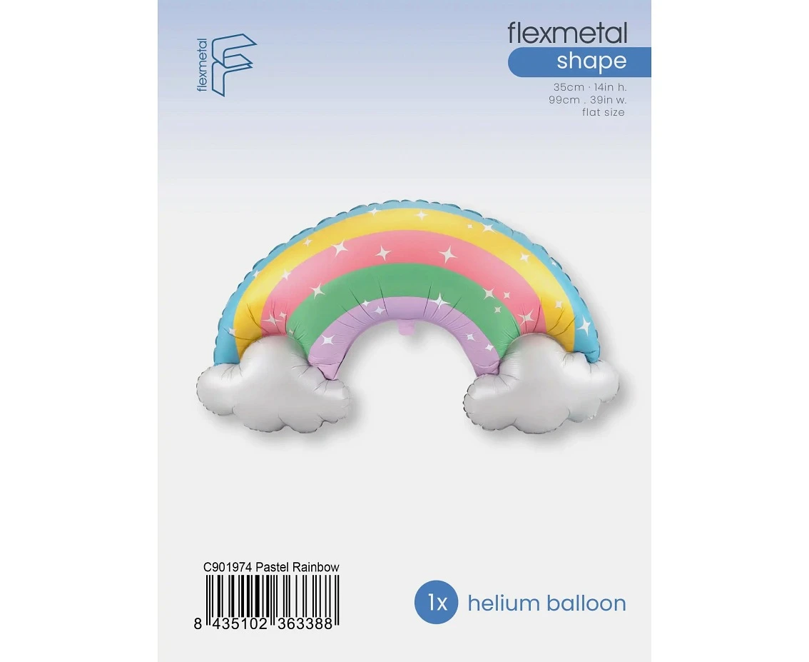 Foil balloon 24" FX - Pastel rainbow, packed